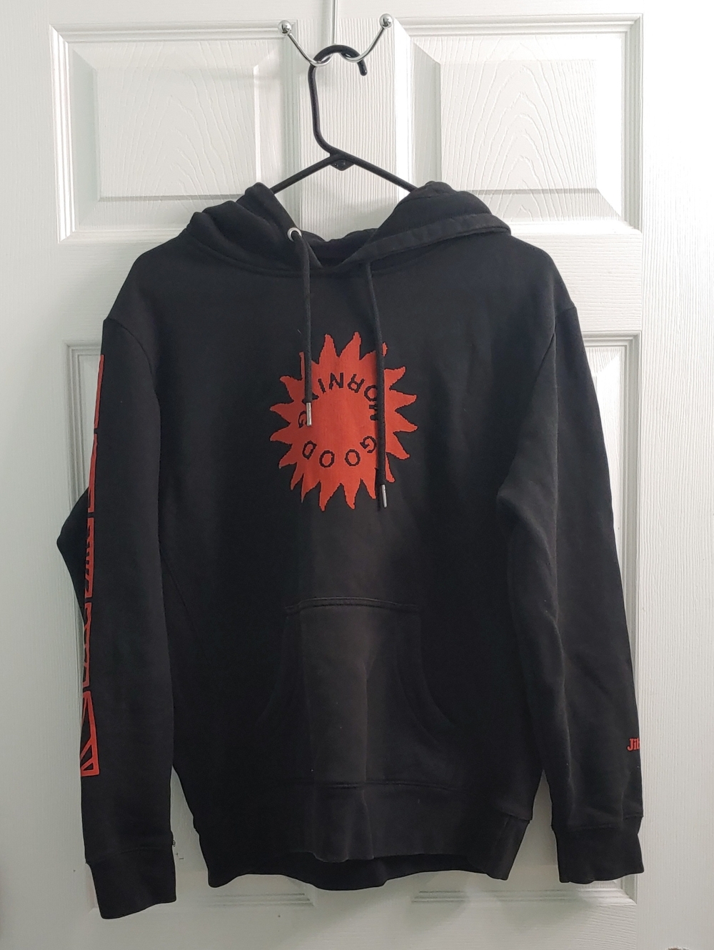 Jiberish Hoodie Unisex M Good Morning Black Pullover